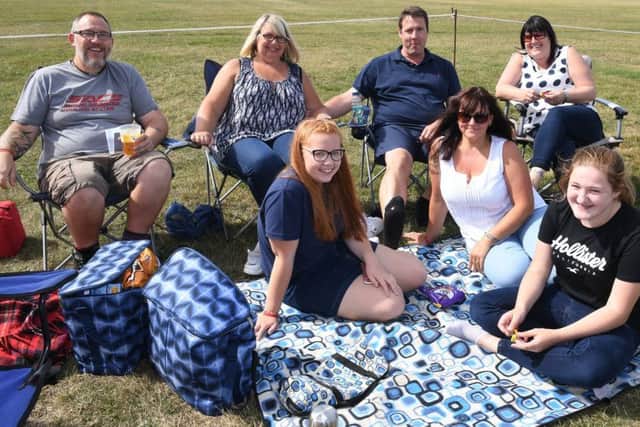 Drivers 4 Defibs festival at Sleaford Rugby Club. Front L-R Paris Dunmore, Rebecca Bradshaw, McKenna Hodson. Back L-R Fred Bradshaw, Debbie Dunmore, Andrew Dunmore, Flo Dolby. EMN-180813-110049001