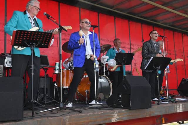Drivers 4 Defibs festival at Sleaford Rugby Club. The Wrinkly Rockers performing. EMN-180813-105816001