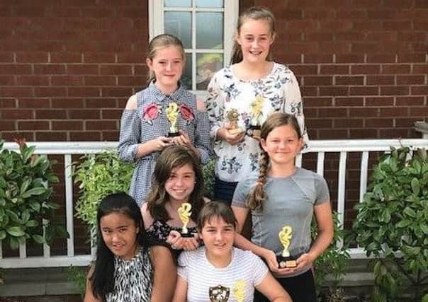Some of the younger Horncastle Belles Netball Club prize winners.