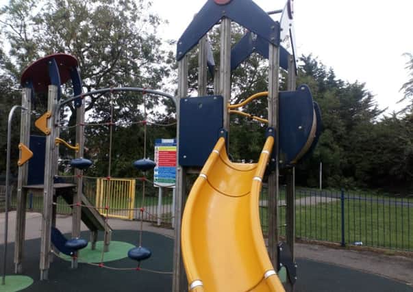 The repaired slide which is back in action at the childrens play park in Horncastle