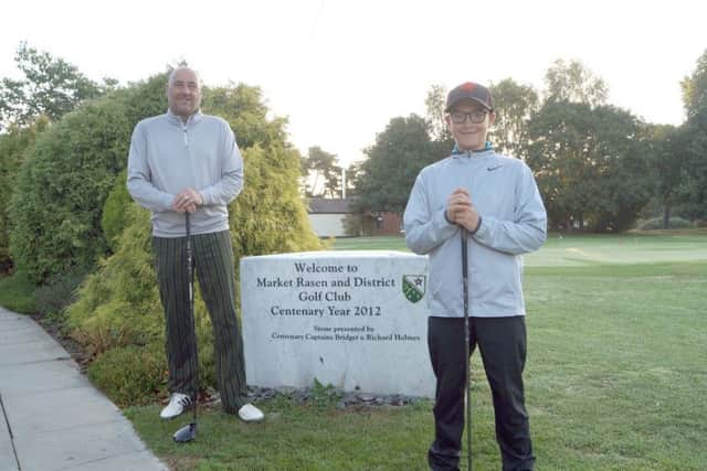 Will King getting ready to tee off at the Market Rasen course on the first of three rounds today for charity. He playing prtner at Market Rasen was Guy Hardcastle EMN-180817-074541001