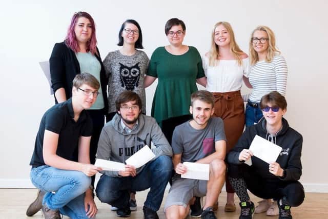 Some of the proud Louth Academy and Cordeaux Academy students with their results. (Picture: Sean Spencer).