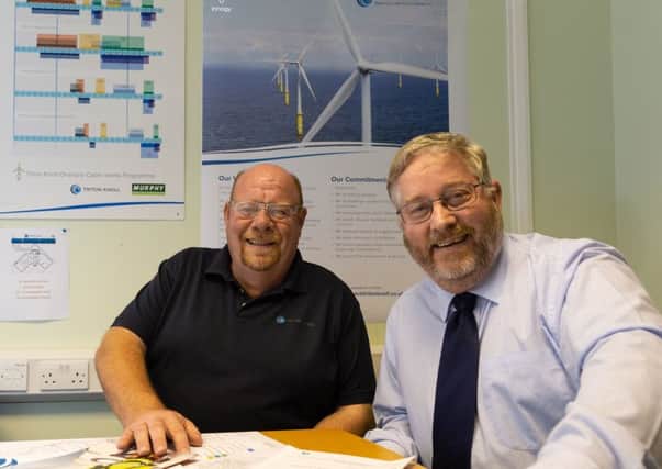 Martin Knagg, of Triton Knoll and Ian Thompson, grants manager of Lincolnshire Community Foundation.