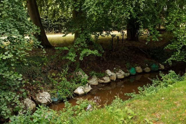 Richard Brookes took this picture of the River Rase last week after he says more sandbags have been added. EMN-180820-114710001