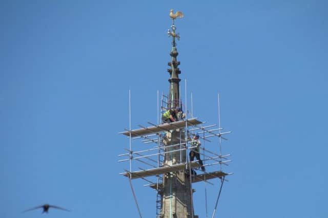 Just one snap of the current repair maintenance works taking place on the spire of St Jamess Church in Louth.