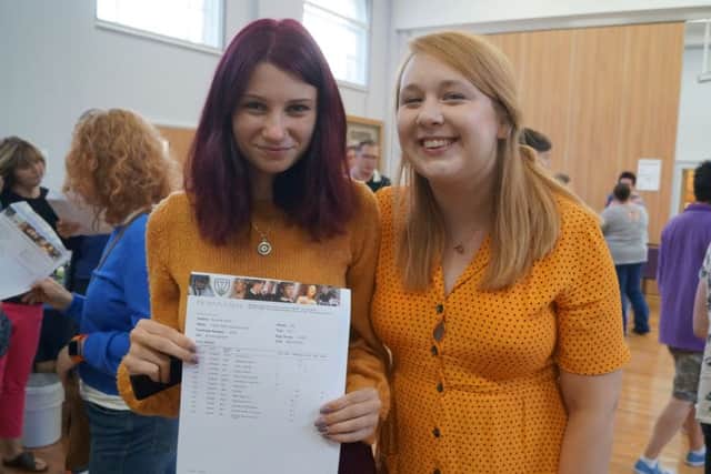 Double 9 for Chloe Chuck in English Language and English Literature, with De Aston's head of English Sarah Peacock. Chloe will be staying at De Aston to study for her A-levels, including English EMN-180823-110541001