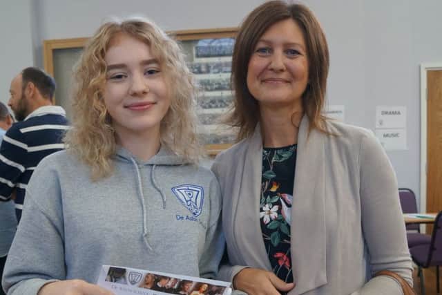 Grace Huby will be leaving De Aston to take a two-year course in fashion at Lincoln College, whihc will hopefully lead to a career in marketing. She is pictured wth mum Debbie. EMN-180823-110553001