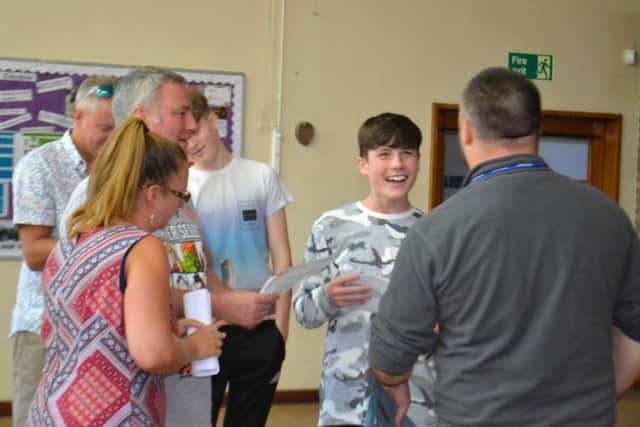 Lewis Hobbs from Claypole sharing news with teachers