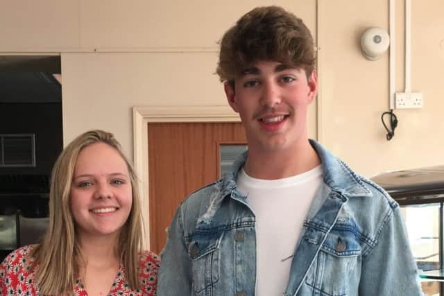 Georgia Reed and Luke Busbui at Barnes Wallis Academy. EMN-180823-113744001