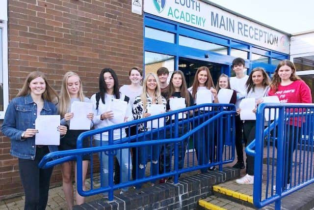 Students at Louth Academy (formerly Monks' Dyke Tennyson College) celebrated their GCSE results this morning.