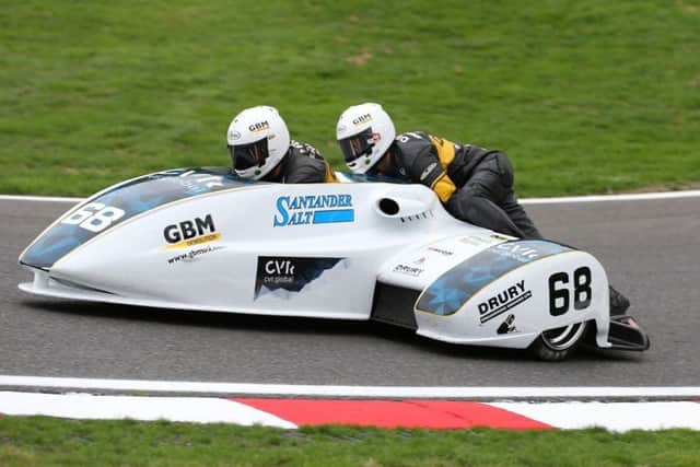 Step-father Gary Bryan with passenger Phil Hyde bagged a pair of second-place finishes at Cadwell Park EMN-180823-144908002