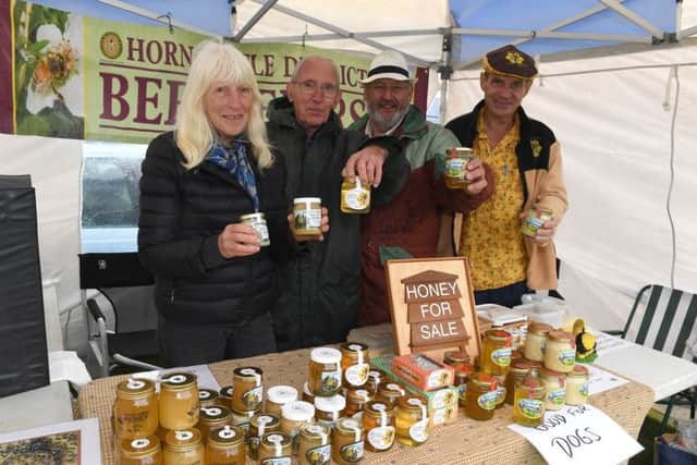 Buzzing... Jacqui Holden, Fred Parker, Colin Smith and Richard Arlett-Johnson of Horncastle and District Beekeepers.