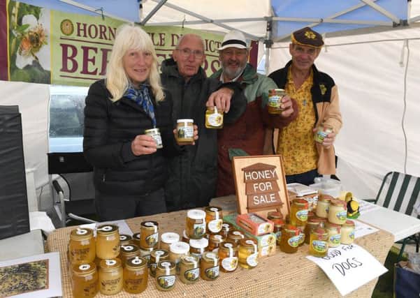 Buzzing... Jacqui Holden, Fred Parker, Colin Smith and Richard Arlett-Johnson of Horncastle and District Beekeepers.