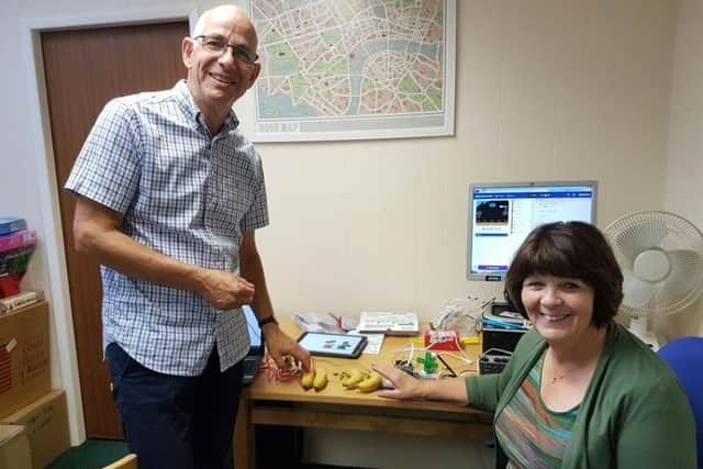 Coun Patricia Bradwell with some of the new coding equipment at Woodhall Spa Library. EMN-180817-141138001