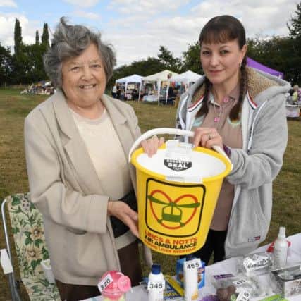 Fun Day at Billinghay for Lincs and NOtts Air Ambulance. L-R Mary Creasey and Sue Wilcox. EMN-180827-093501001