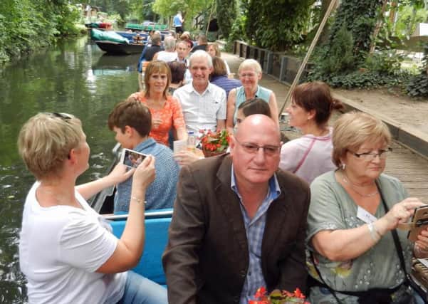 The group enjoying a boat ride on their visit to Berlin. Images supplied