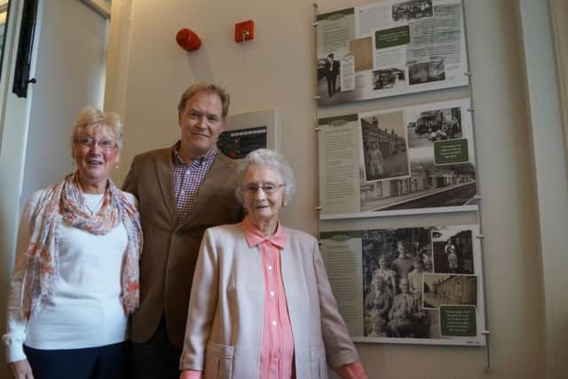 Juliette Keeping and Eileen Neal, with their nephew Duncan Kew and the boards display their own story of life at the station.EMN-180909-232501001