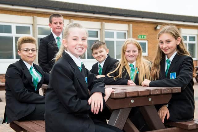 Year 8 students enjoy the newly-refurbished Quad at Louth Academys Lower Campus.