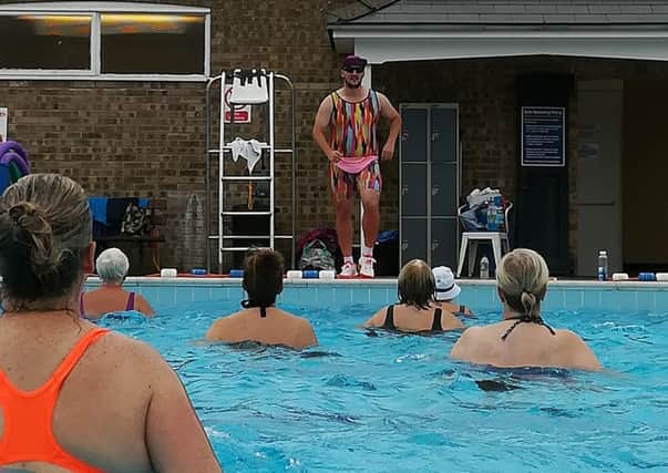 A six hour aquacise event was held at Jubilee Park swimming pool, in Woodhall Spa.