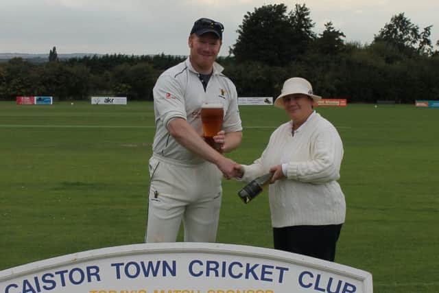 Paul Dimbleby picks up the man-of-the-match award against Haxey EMN-180917-160108002