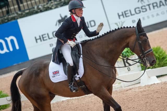 The Lincolnshire pair lay third after a mistake-free dressage test. Photo: Jon Stroud Media/BEF EMN-180918-092550002