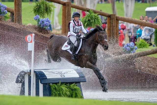 Ros, like all of her team-mates, on her way to a clear in the cross country. Photo: Jon Stroud Media/BEF EMN-180918-092601002