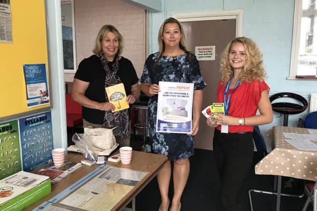 Horncastle Polices new community volunteer Tara Loftus (right) with Trading Standards officers.