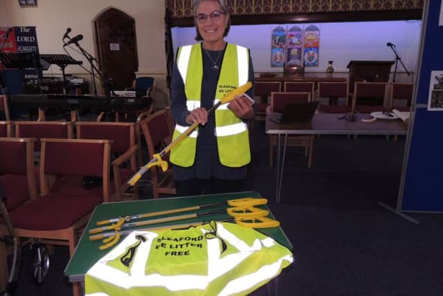 Pickers and hi-vis at the ready - Mel Stanley of Sleaford Be Litter Free campaign. EMN-180924-172947001