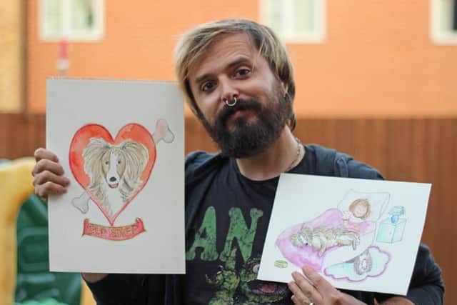 Chris Clark, with illustrations from his debut children's book. EMN-180921-162759001