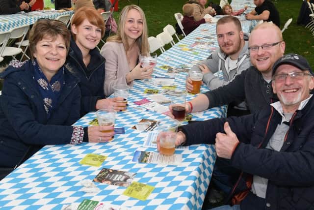 Sleaford Round Table Oktoberfest. L-R Bev Fuller, Lauren Fuller, Shelley Fuller, Daz Vann, Lewis Fuller, Tony Fuller. EMN-180924-104244001