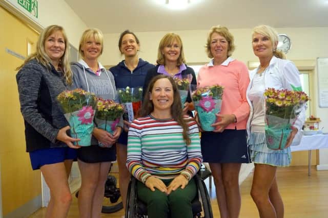Liz McTernan with the ladies tennis winners EMN-180925-110319001