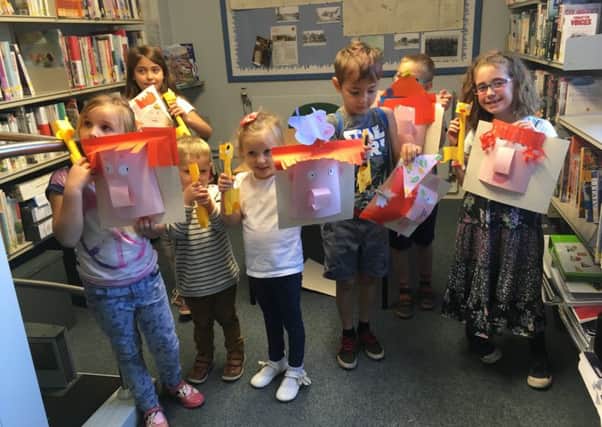 A scene from Donington Library's latest children's craft session.