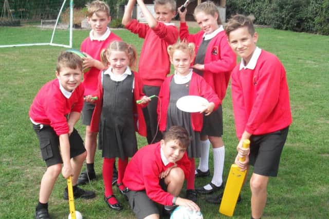 Children at Leasingham Primary School - which has just been rated highly for its sports provision. Image supplied.