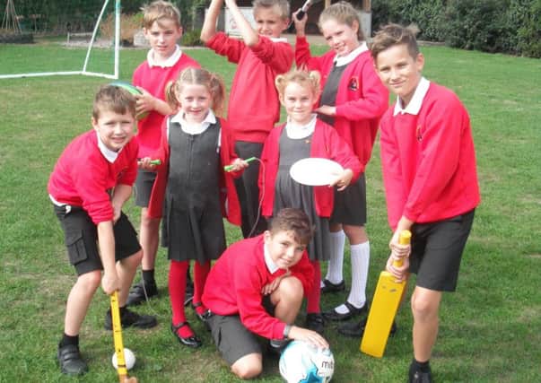 Children at Leasingham Primary School - which has just been rated highly for its sports provision. Image supplied.