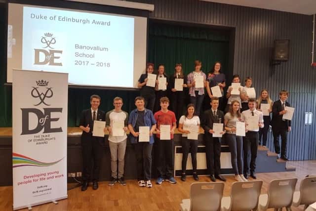 Banovallum School students with their bronze awards.