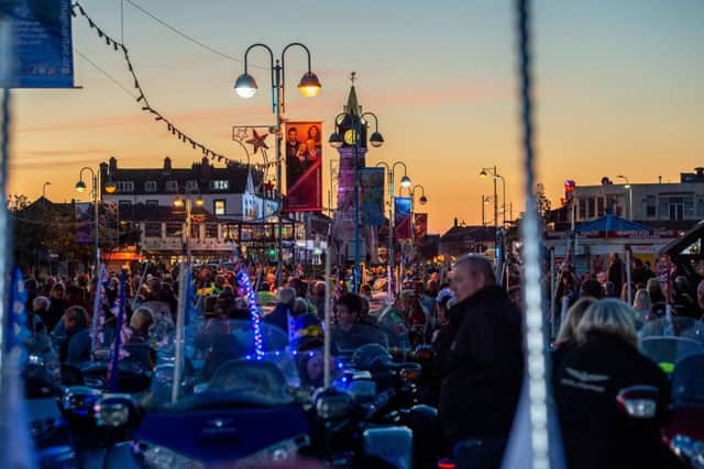 Crowds gather in Skegness for the Skegness Light Parade. Photo: John Aron ANL-180110-105458001