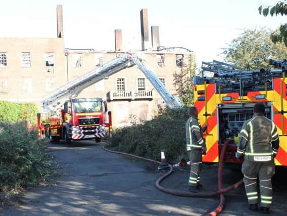 Firefighters at the scene of the fire in Manby this morning (October 1).