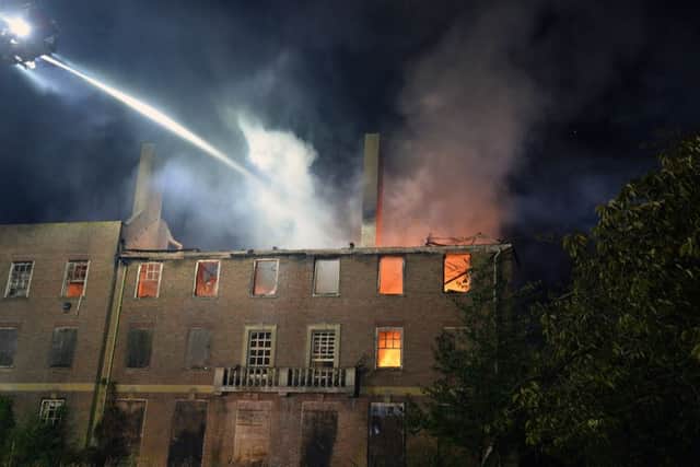Fire crews tackled the blaze at Beech Grove Hall, Manby, overnight.