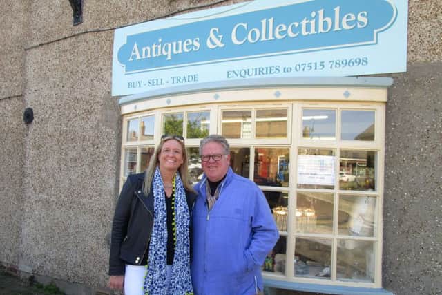 Louise Gostello and Philip Serrell in Burgh le Marsh for the Antiques Road Trip. Picture: Eileen Chantry.