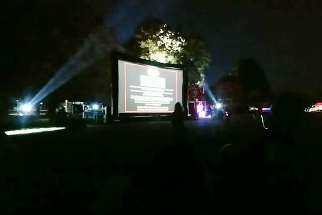 A light show added to the spectacle at Sleaford's open air cinema event. EMN-180210-144333001