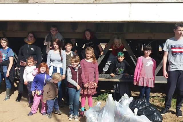 Home Education Skegness during their beach clean-up.