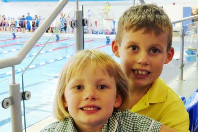 Lucia and her brother, Finnan, at the Meridian Leisure Centre.