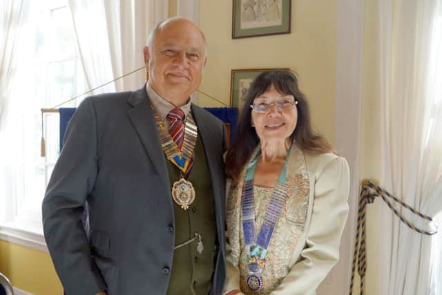 Market Rasen Rotary President Neil Taylor and District Governor Dr Cheryle Berry MBE EMN-180910-085456001