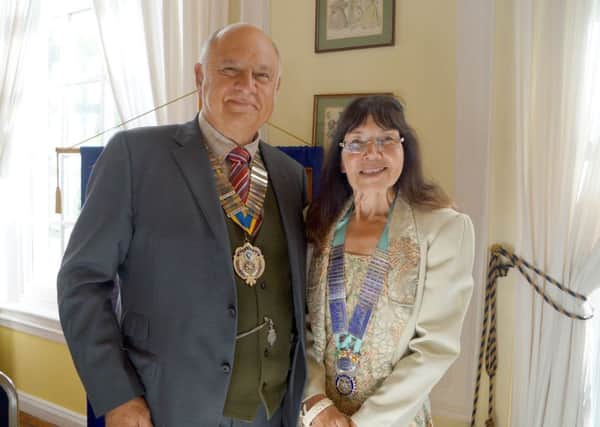Market Rasen Rotary President Neil Taylor and District Governor Dr Cheryle Berry MBE EMN-180910-085456001
