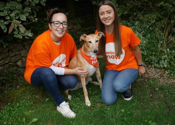 Fundraisers Leah Wynn and Sophia Lanciano with Macey