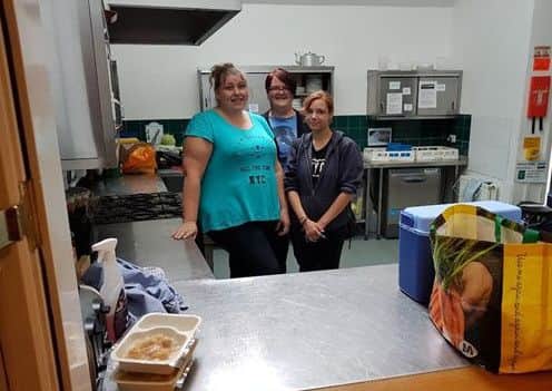 Sam Gilbert (Cook), Zoe Dawes (Volunteer) and Hannah Daly (Volunteer).