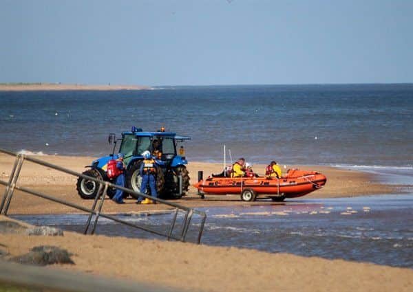 Skegness Inshore Lifeboat rescued a man who got into difficulties swimming in the seas in Skegness. Photo: Stephen Willmer ANL-180510-095908001