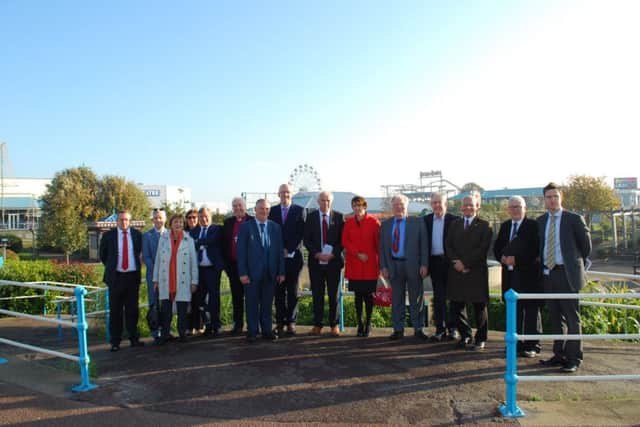 Members of the House of Lords Select Committee on Regenerating Seaside Towns and Communities on their visit to Skegness with county and East Lindsey senior councillors and partners. ANL-181010-155946001