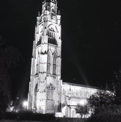 The newly floodlit Boston Stump in 1998.
