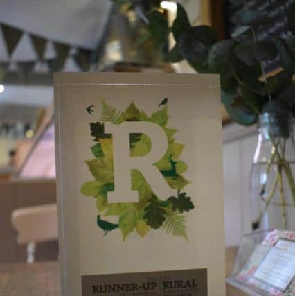 Leadenham Teahouse's runner-up award in the Rural Business Awards regional event. EMN-181210-132437001